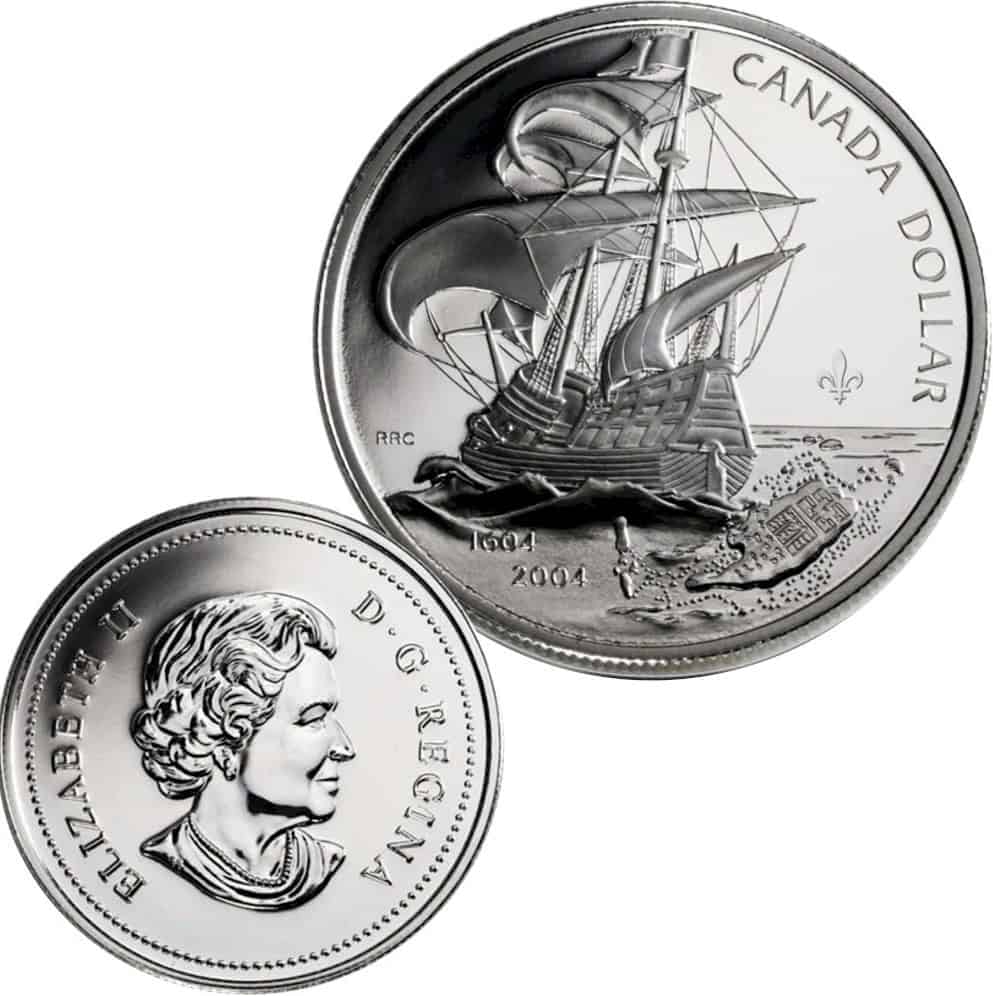 2004 Canada Ile Sainte-Croix Coin and Stamp Set - (1.4518 oz